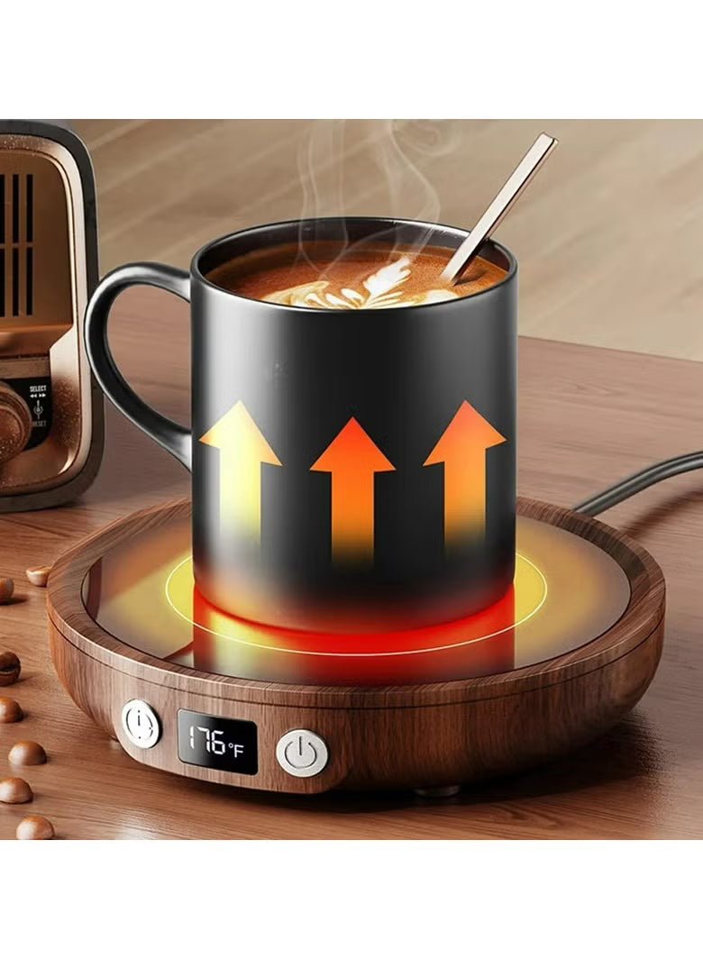 تدفئة كوب القهوة (Coffee Mug Warmer) - مدفأة الأكواب الذكية بثلاثة إعدادات للحرارة، تسخين سريع وميزة الإيقاف التلقائي للمنزل والمكتب