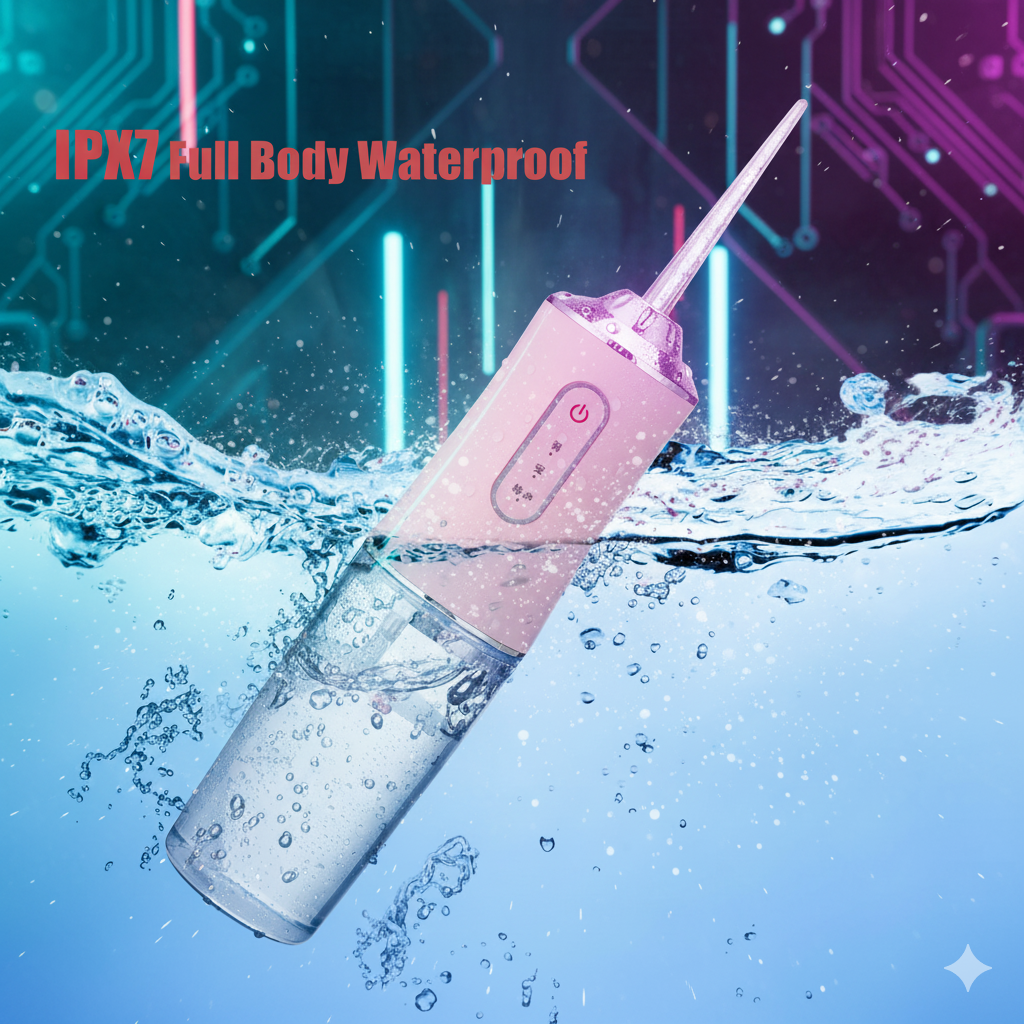 Oral Irrigator Portable Dental Water Flosser USB Rechargeable Water Jet Floss Tooth Pick 4 Jet Tip 220ml 3 Modes IPX7 1400rpm