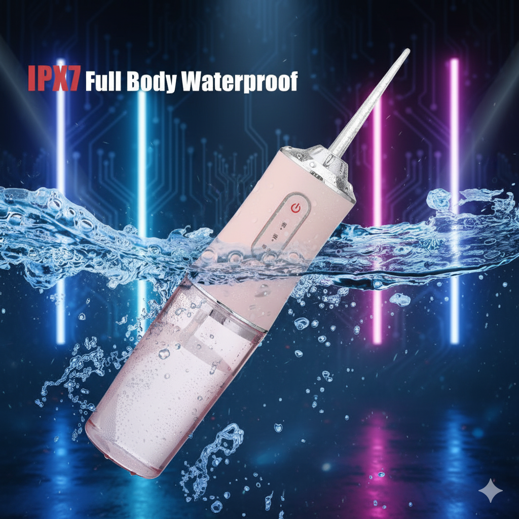 Oral Irrigator Portable Dental Water Flosser USB Rechargeable Water Jet Floss Tooth Pick 4 Jet Tip 220ml 3 Modes IPX7 1400rpm